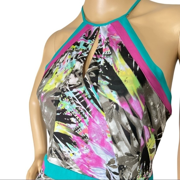 Parker‎ Maxi Aurora Halter Fit and Flare Multicolor Dress Size Small - Picture 4 of 15